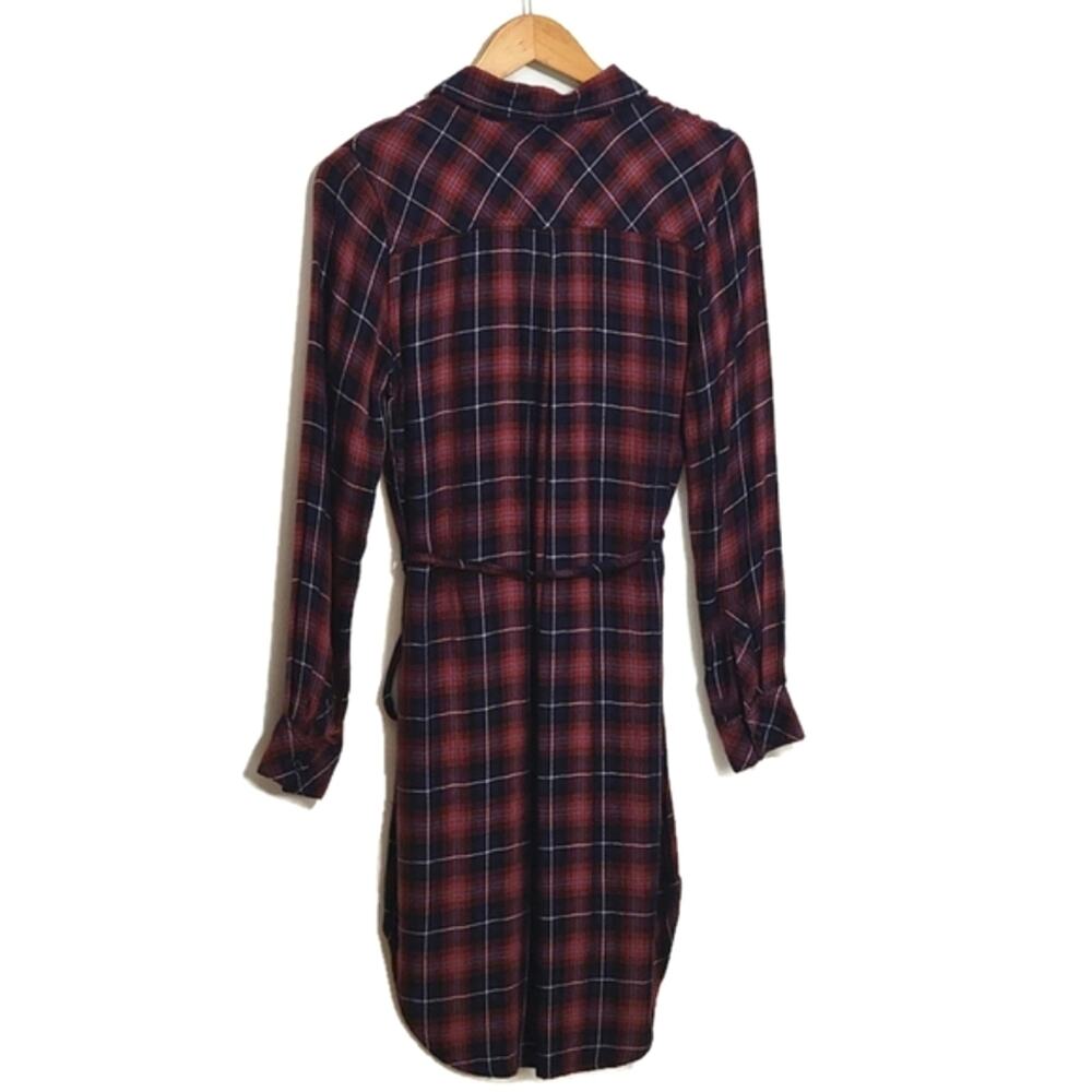Rails Plaid Red Blue Hi Low Tunic Shirt Dress Long Sleeve Casual Chic Size S - Picture 8 of 15